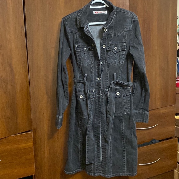 Kama Black denim , long coat, P2p 19 - Picture 1 of 6